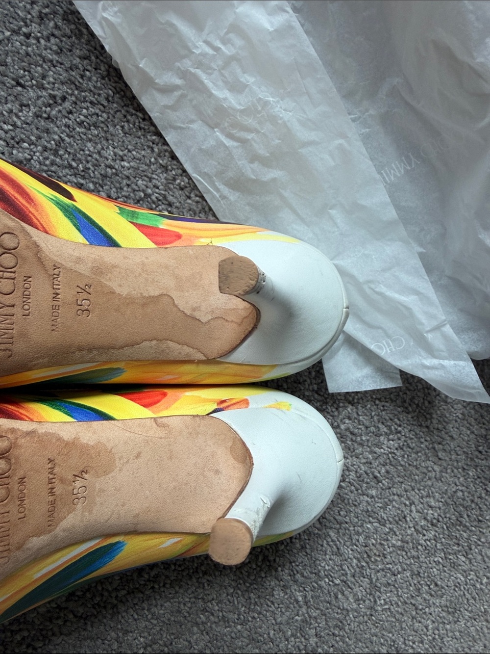 Jimmy Choo Women’s White Multicolor Pointed Toe Pumps - Picture 11 of 13